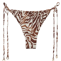 Calcinha De Biquíni Brasileira Brown Zebra - Marrom