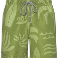 Short Masculino Beachwear Estampa Praia - Verde