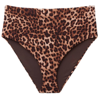 Calcinha De Biquíni Cintura Alta Classic Animal Print - Marrom