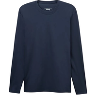 Camiseta De Manga Comprida Em Algodão Premium - Azul