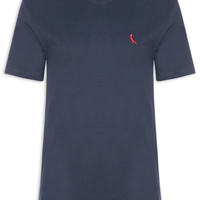 Camiseta Masculina Básica Namorados - Azul