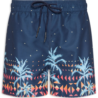Short Masculino Beachwear Estampado - Azul