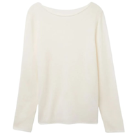 Blusa De Manga Comprida 100% Cashmere - Marfim