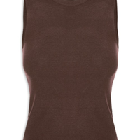 Regata Feminina Tricot Básica Marrom
