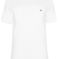 Camiseta Masculina Clássic Fit Com Bolso No Peito Em Algodão Orgânico - Branco