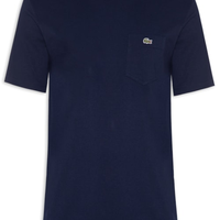 Camiseta Masculina Classic Fit Com Bolso No Peito Em Algodão Orgânico - Azul