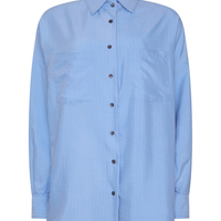 Camisa Risca De Giz - Azul