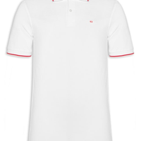 Polo Masculina T-Ferry Microdiv Logo Bordado - Branco