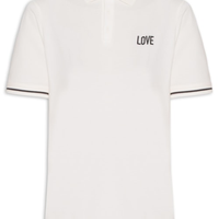 Polo Feminina Bordado - Branco