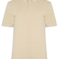 Polo Masculina Regular Fit Logo Bordado - Bege