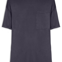 Camiseta Masculina Básica Relaxed Fit Com Bolso - Azul