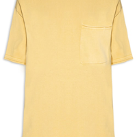 Camiseta Masculina Básica Relaxed Fit Com Bolso - Bege