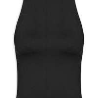 Regata Feminina Gola Redonda Em Tricot - Preto