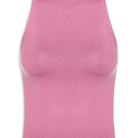 Regata Feminina Gola Redonda Em Tricot - Rosa