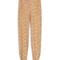 Calça Punho Amarração Estampada - Marrom