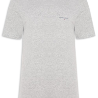 Camiseta Masculina Básica Regular Fit Linear Chest Em Algodão - Cinza