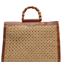 Bolsa Feminina Shopping Couro Palha Isla Grande - Bege