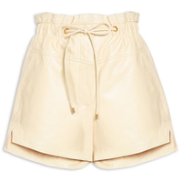 Short De Couro Clochard Pespontos - Amarelo