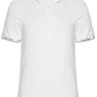 Polo Masculina Ck Logo Punho - Branco