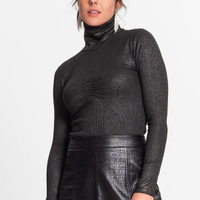 Blusa Feminina Gola Alta - Preto