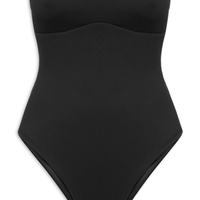 Body Sem Alça Nervura - Preto