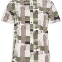 Camisa Masculina Manga Curta Estampada - Verde