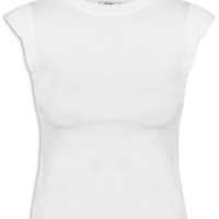 Camiseta Feminina Manga Sobreposta - Branco