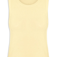 Regata Feminina Tricot Canelada - Amarelo