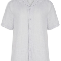 Camisa Masculina Manga Curta Em Tricot - Cinza