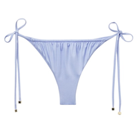 Calcinha De Biquíni Brasileira Com Amarração Shiny Satin - Azul