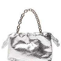 Bolsa Feminina Pequena Cobra Metal - Prateado