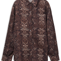 Camisa Com Padrão Selva - Marrom