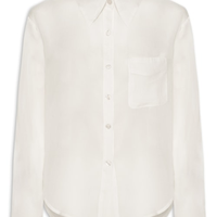 Camisa Feminina Básica Com Bolso - Branco