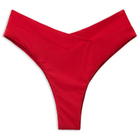 Calcinha De Biquíni Brasileira Cintura Alta Indonésia - Vermelho