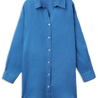 Camisa Em Linho - Azul