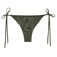 Calcinha De Biquíni Brasileira Com Amarração Shiny Satin - Verde