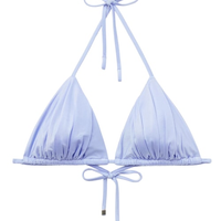 Parte De Cima De Biquíni Cortininha Shiny Satin - Azul