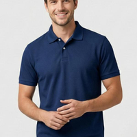 Camisa Polo Masculina Piquet Azul
