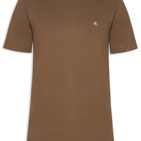 Camiseta Masculina Manga Curta Bordado - Marrom