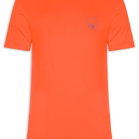 Camiseta Masculina Slim Vintage Climbing Manga Curta - Laranja