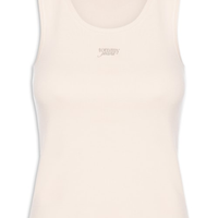 Regata Feminina Tjw Slim Script Rib Tank Top - Bege