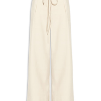 Calça Feminina Reta Com Amarração - Off White
