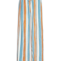 Calça Feminina Reta Listrada - Azul