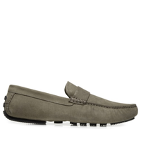 Sapato Masculino Driver Penny Loafer Suede - Bege
