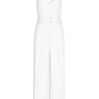 Macacão Feminino Linho Com Cinto - Branco