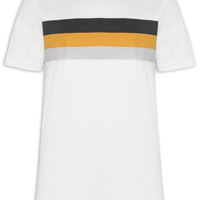Camiseta Masculina Big Shirt Listrado - Branco