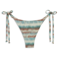 Calcinha De Biquíni Brasileira Com Amarração Glittery Tie-Dye - Azul