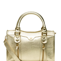 Bolsa Feminina Pequena Metal Leather - Dourado