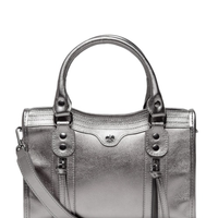 Bolsa Feminina Pequena Metal Leather - Prateado