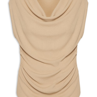 Blusa Feminina Decote Degagê Em Tricot - Bege